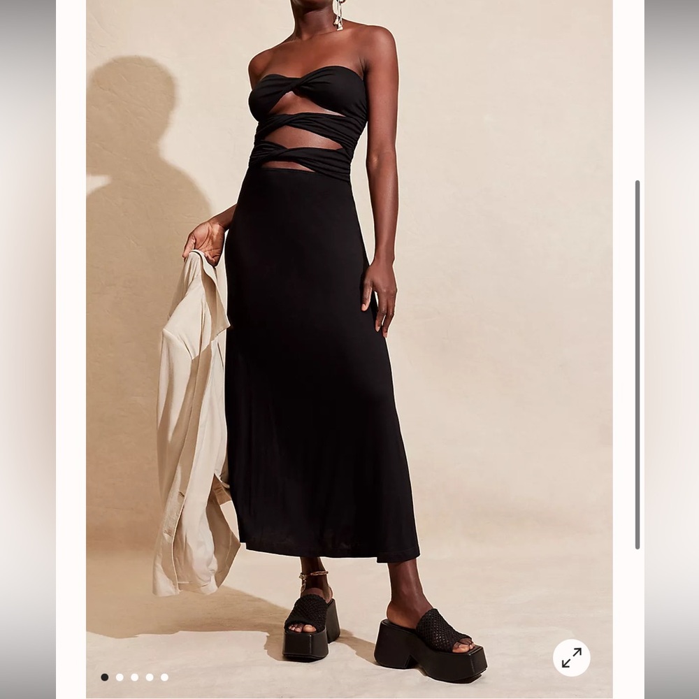 Free People Strapless Dress with Cutouts